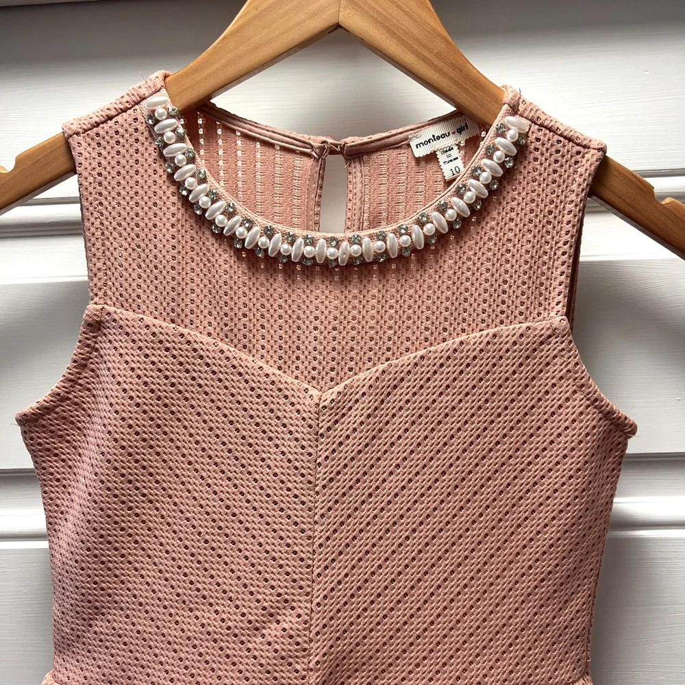 Monteau Girl 10 sleeveless pink dress - Picture 2 of 6